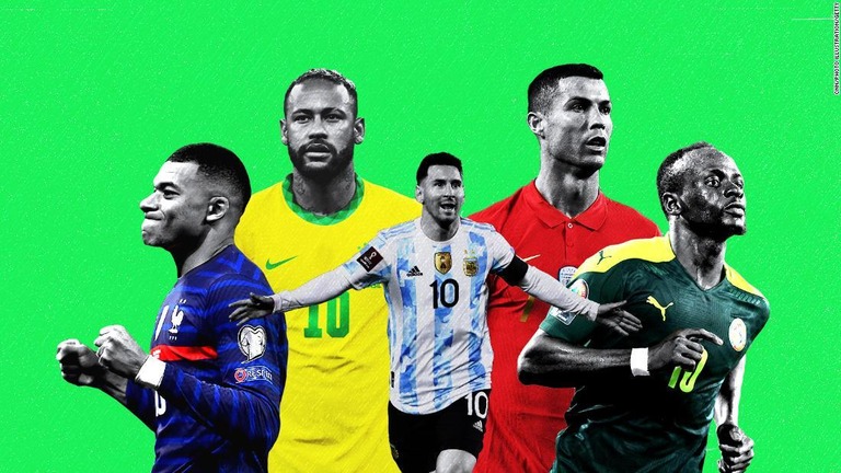 サッカーＷ杯カタール大会の組み合わせ抽選会が行われた/CNN/Photo Illustration/Getty