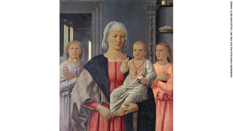 フェデリーコの宮廷画家だったピエロ・デラ・フランチェスカが描いた「セニガッリアの聖母」/Mondadori Portfolio/Hulton Fine Art Collection/Getty Images