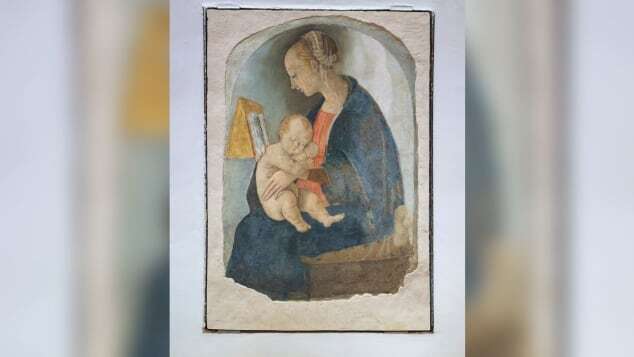 10代のラファエロが描いたとされる聖母子像のフレスコ画/Ivan Vdovin/Alamy