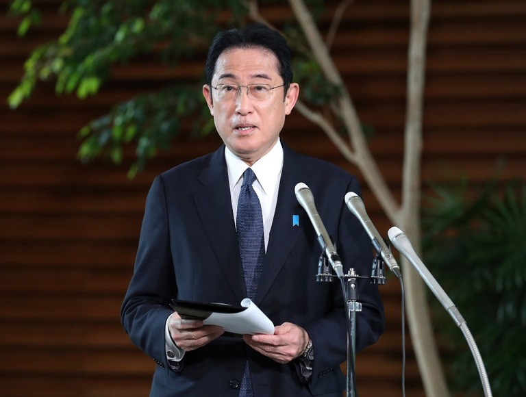 日本の岸田文雄首相＝９日/The Yomiuri Shimbun/AP