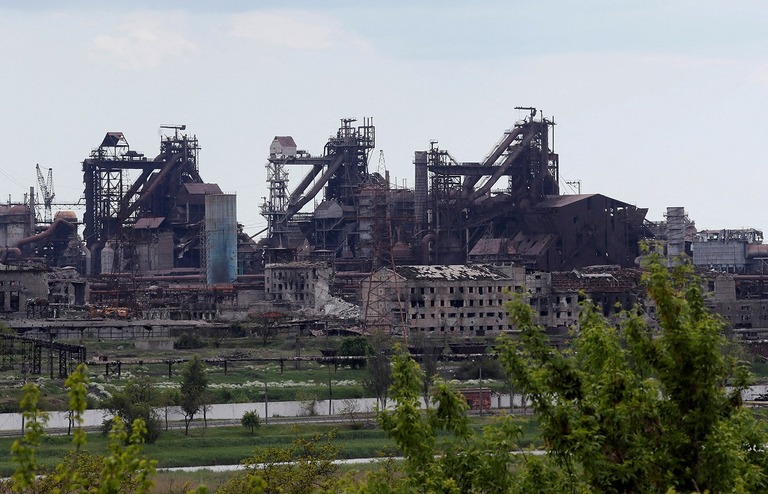 ウクライナ・マリウポリのアゾフスターリ製鉄所＝１５日/Alexander Ermochenko/Reuters