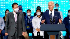 訪韓のバイデン米大統領、尹氏と首脳会談へ　北朝鮮が中心議題に