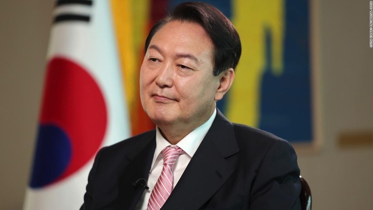 新たに韓国の大統領に就任した尹錫悦氏が、ＣＮＮの単独インタビューに答えた/South Korea's Presidential Office