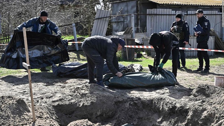 ウクライナ侵攻に伴う残虐行為についてジェノサイド扇動に当たると専門家らが非難した/Genya Savilov/AFP/Getty Images