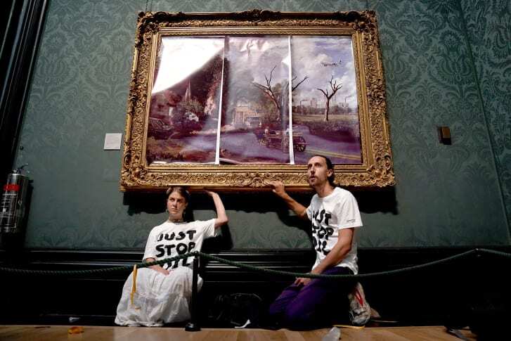 コンスタブルの風景画には、内容を修正した絵を上からかぶせた/Kirsty O'Connor/PA Images/Reuters