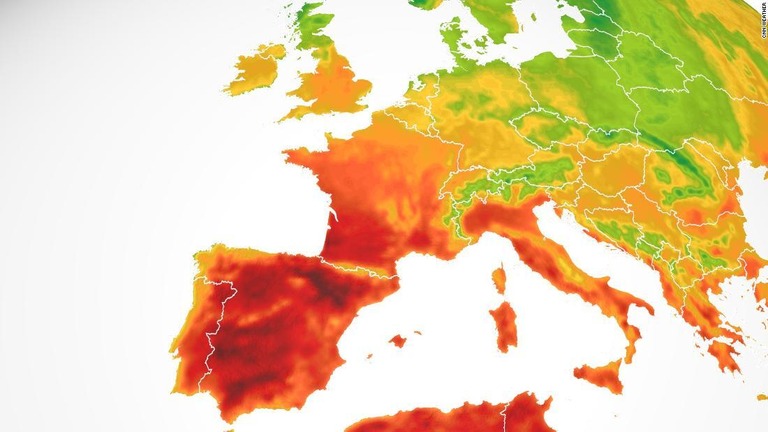 西欧諸国に厳しい暑さが続くとして高温警報が発令されている/CNN Weather