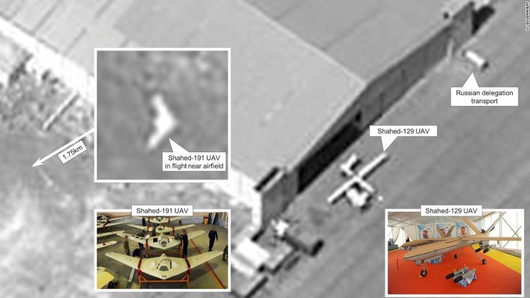 ロシアの代表団にイラン製ドローンが披露される様子を捉えたという衛星画像/US Government