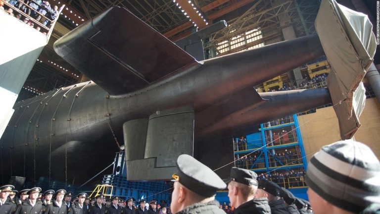 ロシア海軍の原子力潜水艦「ベルゴロド」＝２０１９年/Oleg Kuleshov/TASS/ZumaPress