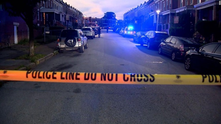 １５歳の少女が撃たれて死亡した事故現場＝米メリーランド州/WBAL
