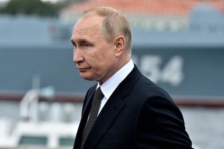 ロシアのプーチン大統領がダリヤ・ドゥーギナ氏の殺害を「卑劣で残酷な犯罪」と非難/Olga Maltseva/AFP/Getty Images
