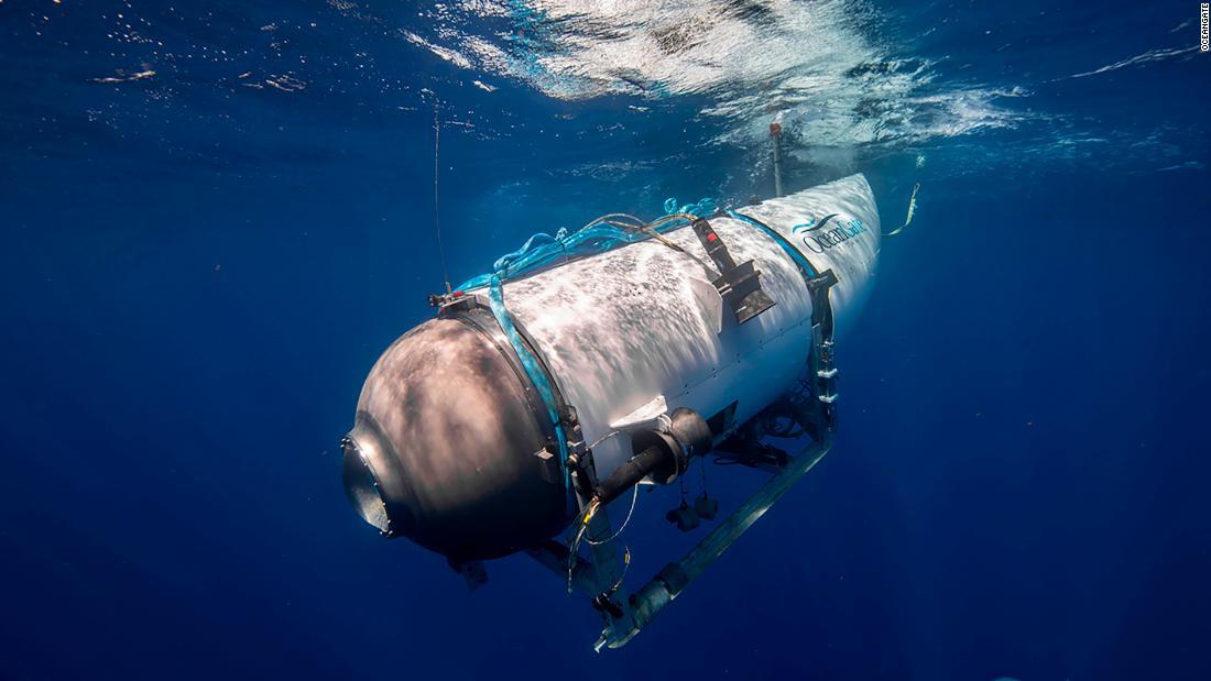 ５人乗りの潜水艇「タイタン」＝２０２１年/OceanGate