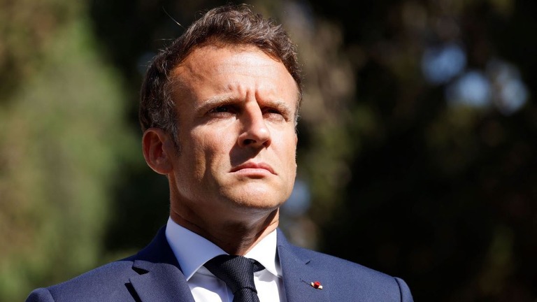 フランスのマクロン大統領/Ludovic Marin/AFP/Getty Images/File