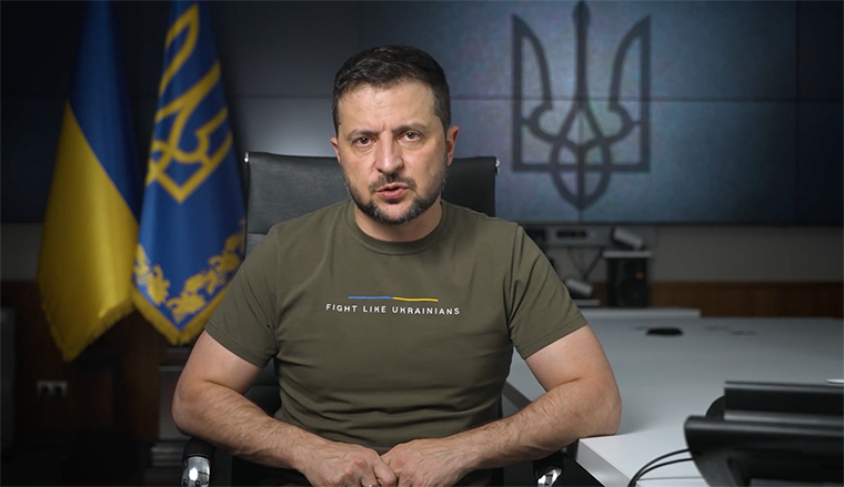 ウクライナのゼレンスキー大統領。ウクライナ軍が６０００平方キロの領土を奪還したと明らかにした/Office of the President of Ukraine