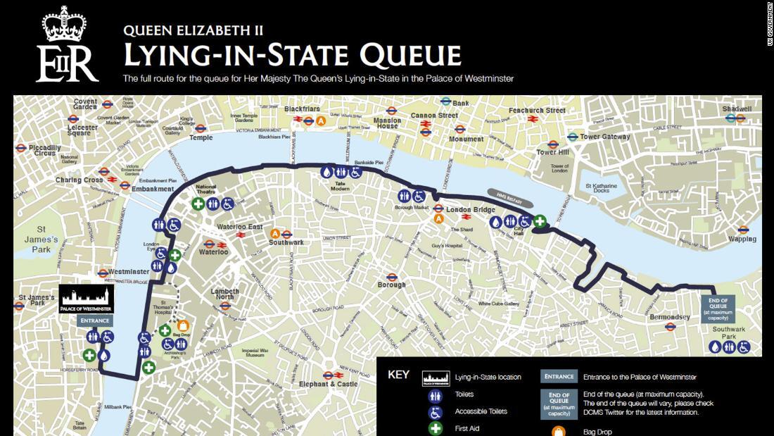 英政府が提供するThe Queueの公式マップ/UK Government
