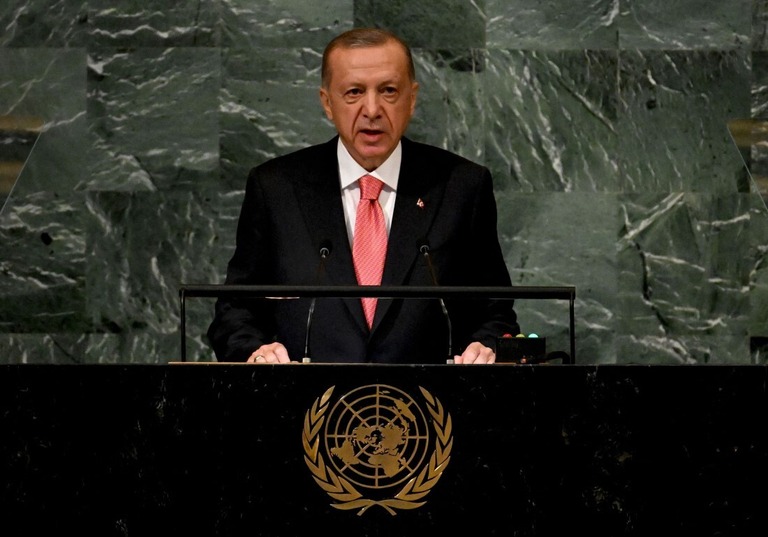 トルコのエルドアン大統領/Timothy A. Clary/AFP via Getty Images