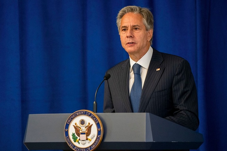 米国のブリンケン国務長官/David Dee Delgado/Pool/AFP/Getty Images