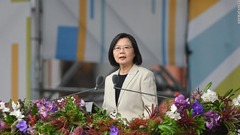 台湾の主権に「妥協の余地なし」　蔡英文総統が演説