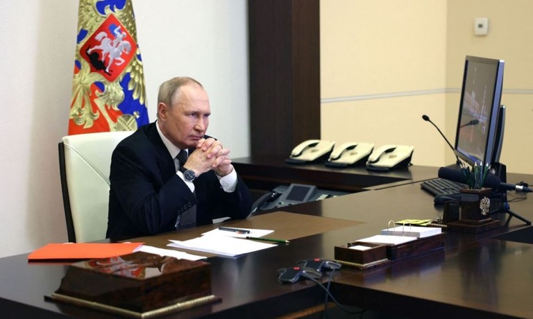 プーチン氏が、戦争の必要物資等を賄うための調整会議の立ち上げを指示した　/Sergey Ilyin/Sputnik/AFP/Getty Images