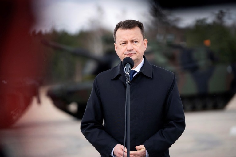 ロシア領飛び地との間に障壁を設置すると発表したポーランドのブワシュチャク副首相/Mateusz Wlodarczyk/NurPhoto/AP