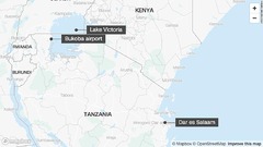 旅客機がビクトリア湖に墜落　１９人死亡、２４人救助　タンザニア