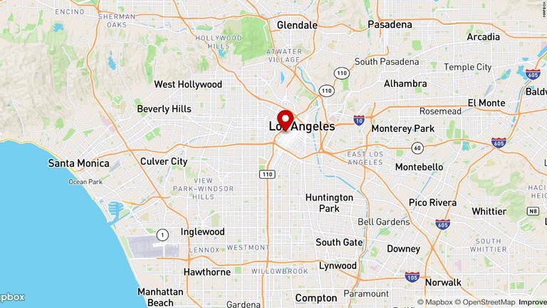 ロサンゼルス中心部の量販大手ターゲットの店舗で刺傷事件が発生した/Mapbox