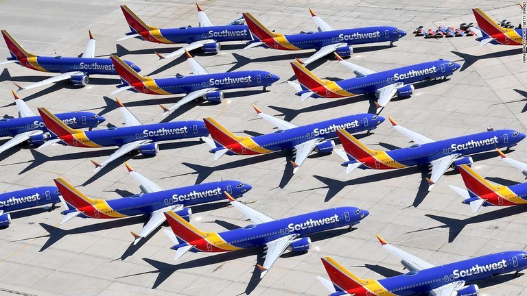 サウスウエスト航空の機体/Mark Ralston/AFP/Getty Images