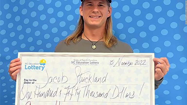 宝くじに当選したジェイコブ・ストリックランドさん（２９）/North Carolina Education Lottery