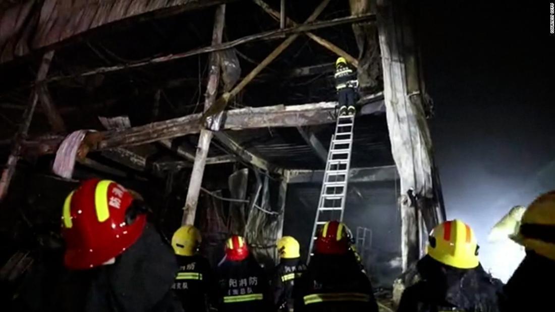 焼け焦げた工場/Courtesy CCTV