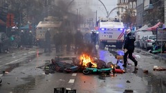 ベルギー首都で暴動、Ｗ杯のモロッコ戦敗北後