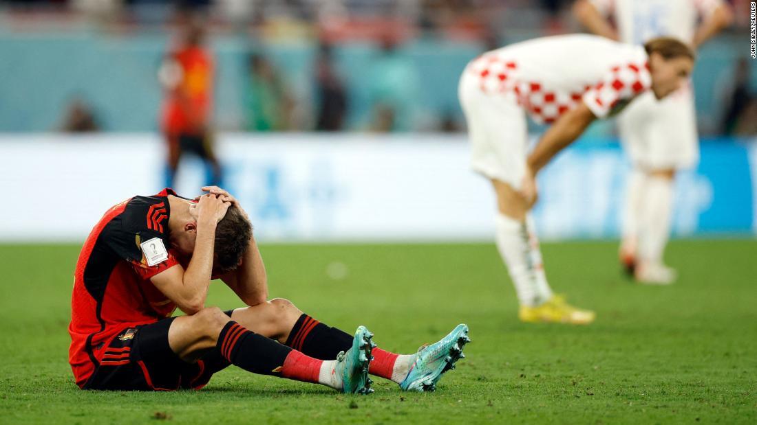 試合直後頭を抱えるベルギー代表ティモシー・カスターニュ/John Sibley/Reuters