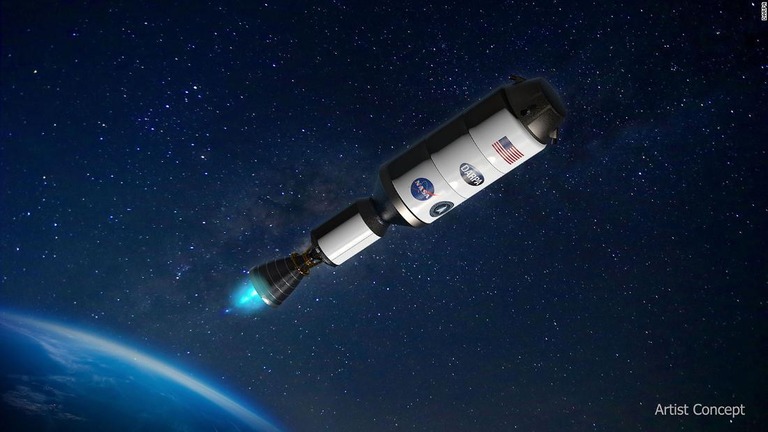 核熱ロケットエンジンの実証実験を行う予定の宇宙船を描いたイメージ画像/DARPA