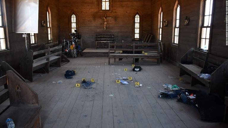 ハリーナ・ハッチンズさんが撃たれた現場/Santa Fe County Sheriff's Office/AFP via Getty Images