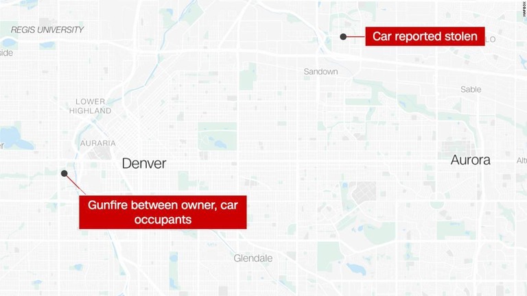 米コロラド州デンバーで、盗難車に乗った１２歳の少年が車の持ち主に撃たれて死亡した/Mapbox