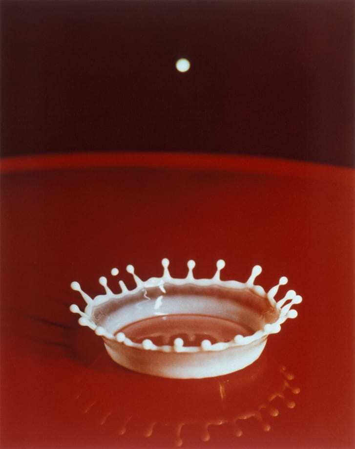 1957年に撮影された「ミルククラウン」の写真も有名だ/Harold Edgerton/MIT; courtesy Palm Press