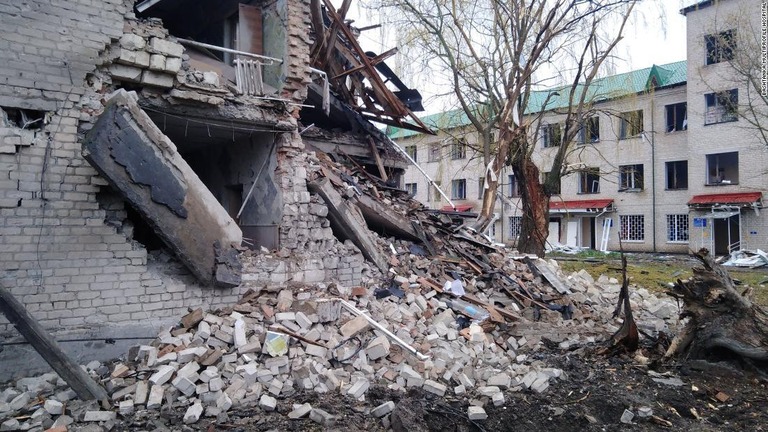 ロシア軍の攻撃によって破壊された病院/Bashtanka Multiprofile Hospital