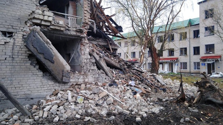 ロシア軍の攻撃によって破壊された病院/Bashtanka Multiprofile Hospital