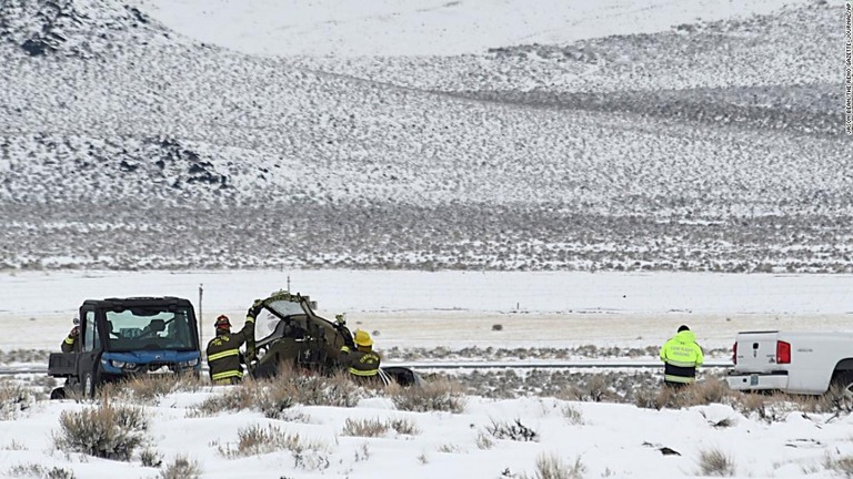 米ネバダ州西部で、患者を搬送中の医療用機が墜落した/Jason Bean/The Reno Gazette-Journal/AP