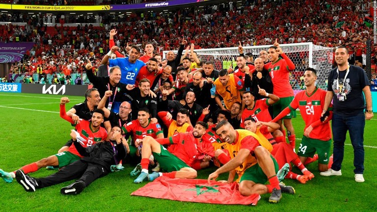 昨年のカタールＷ杯でスペイン、ポルトガルを破り準決勝に進んだモロッコ代表/David Ramos/FIFA/Getty Images