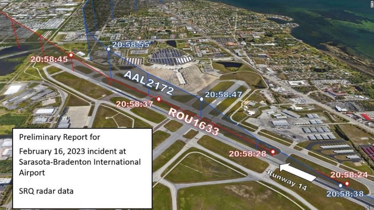 飛行経路を重ねた滑走路の画像/NTSB