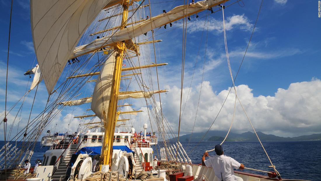 スター・クリッパーズの帆船は最大８０％の時間を風力のみで運航する/Star Clippers