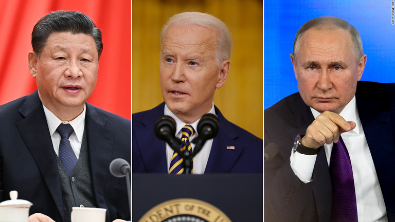 中国の習国家主席（左）がロシアのプーチン大統領（右）と首脳会談を行うことについて、米政権は懐疑的な見方を示している/Getty Images/AP