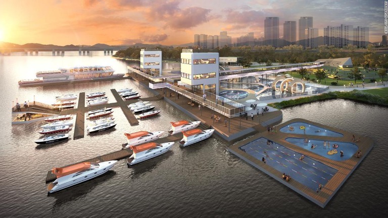ソウル市が提供した漢江の浮体式プールの完成予想図
/Seoul City Government