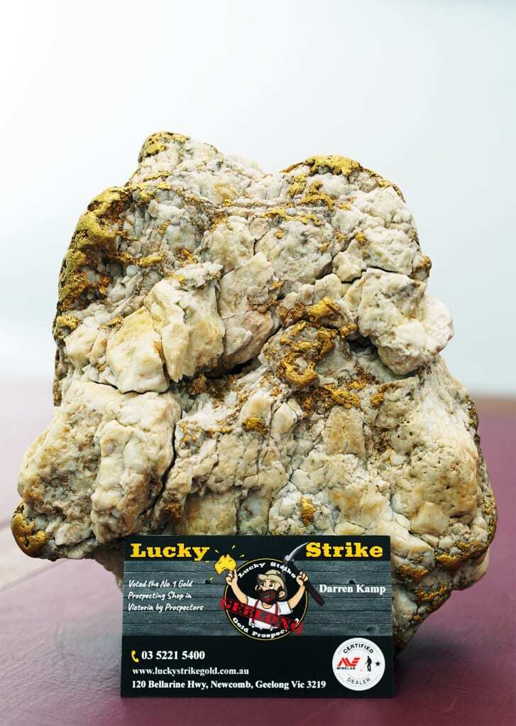 ４．６キログラムの岩の貴金属の重量は２．６キログラムだった/Lucky Strike Gold