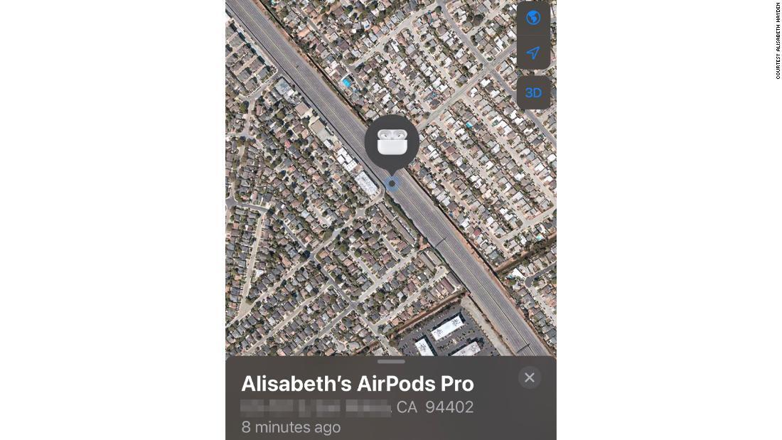 AirPodsがベイエリアの誰かの家にあることまで追跡で判明/Courtesy Alisabeth Hayden