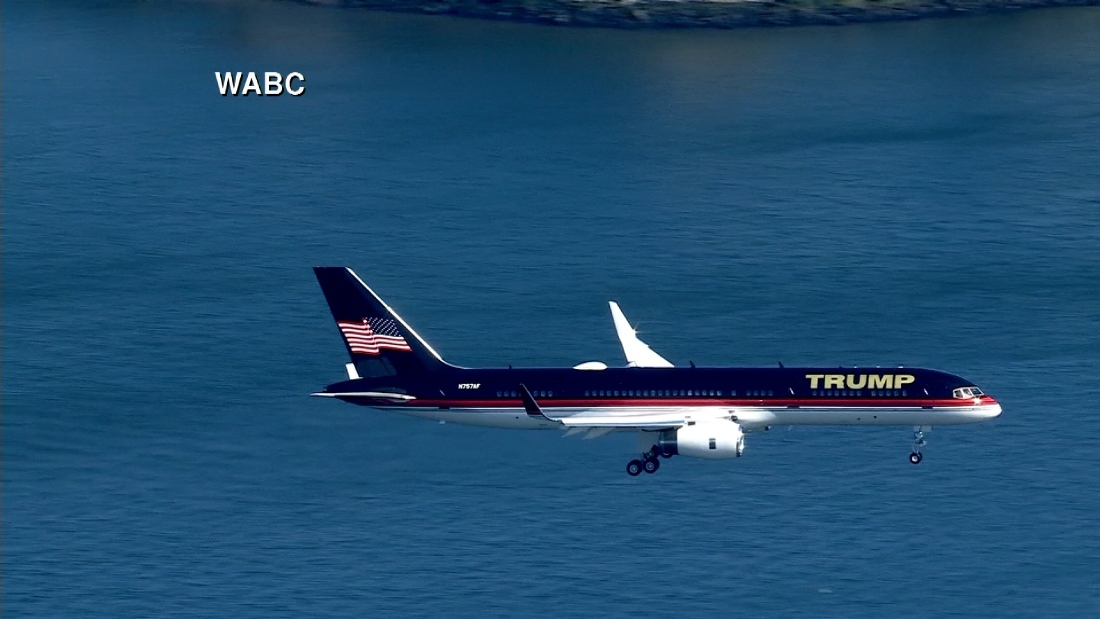 トランプ前大統領を乗せた飛行機がニューヨークに到着/WABC