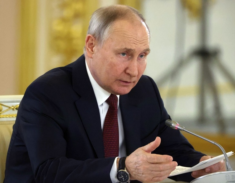 ロシアのプーチン大統領＝２１日、モスクワ/Contributor/Getty Images
