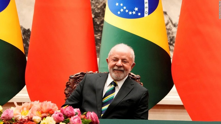 ブラジルのルラ大統領＝１４日、中国・北京市/Ken Ishii/Pool/Reuters