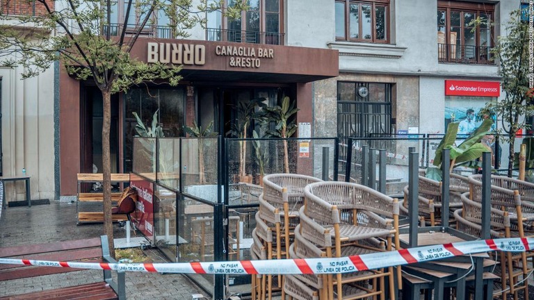 スペイン・マドリード市内にあるレストランで火災が発生し、死傷者が出た/Gabriel Luengas/Europa Press/Getty Images