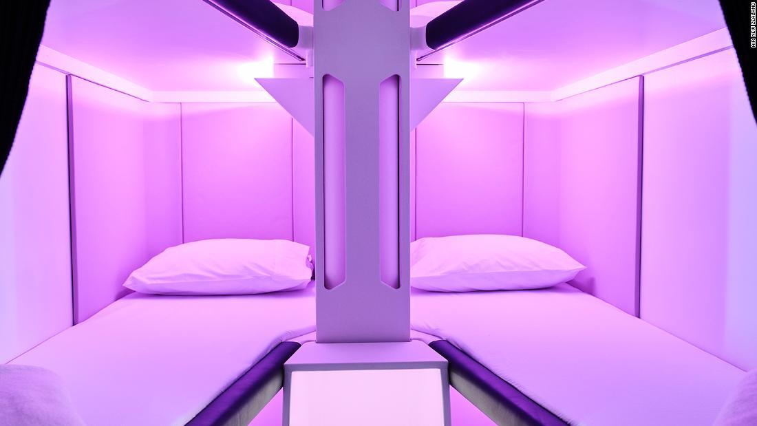ベッドの照明は乗客のより良い睡眠を考慮して設計された/Air New Zealand