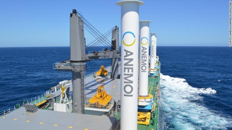 英アネモイ・マリンの円筒帆/Courtesy Anemoi Marine Technologies